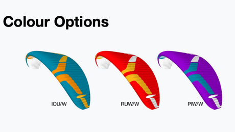 three colour options for paramotor wings