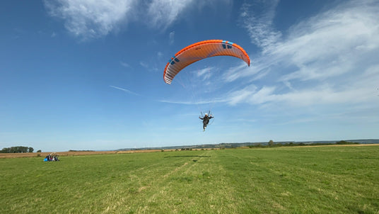 landing a parajet on grass