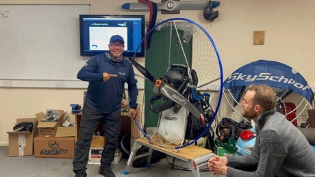 a paramotoring course with equipment and videos