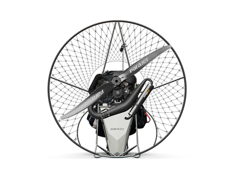 Paraglider with large rotor on a white background