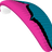 Pink and blue paraglider wing on a transparent background