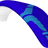 Blue and white paraglider wing on a transparent background