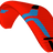 Red and blue paramotor wing on a white background