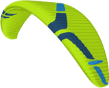 Green paramotor wing on a white background
