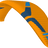 Orange and blue paramotor wing on a white background